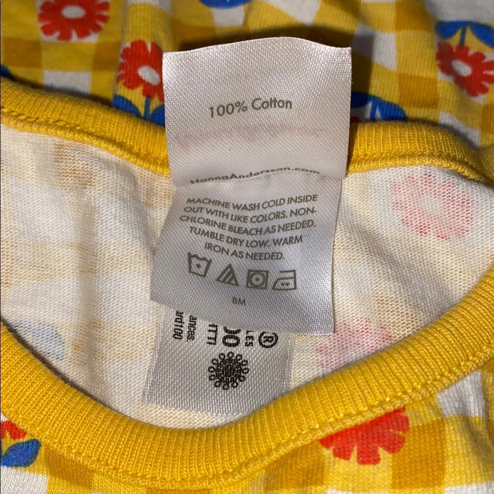 Hanna Andersson yellow wavy daisy sleeveless pocket dress sz8 - Picture 4 of 5